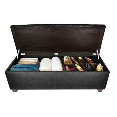 SOLE SECRET DUO Diamond Tufted Linen & Shoe Storage Bench - OBSESSION