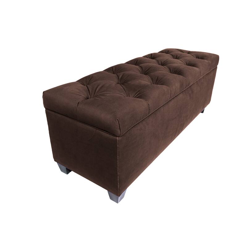 SOLE SECRET DUO Diamond Tufted Linen & Shoe Storage Bench - OBSESSION