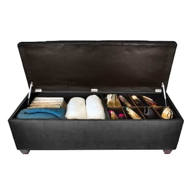 SOLE SECRET DUO Diamond Tufted Linen & Shoe Storage Bench - OBSESSION