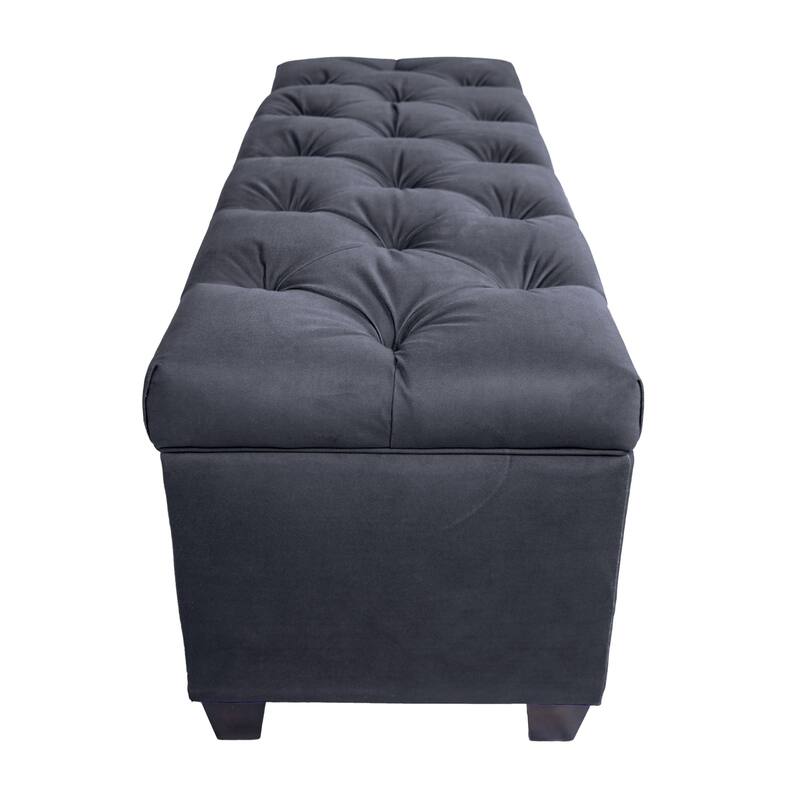 SOLE SECRET DUO Diamond Tufted Linen & Shoe Storage Bench - OBSESSION