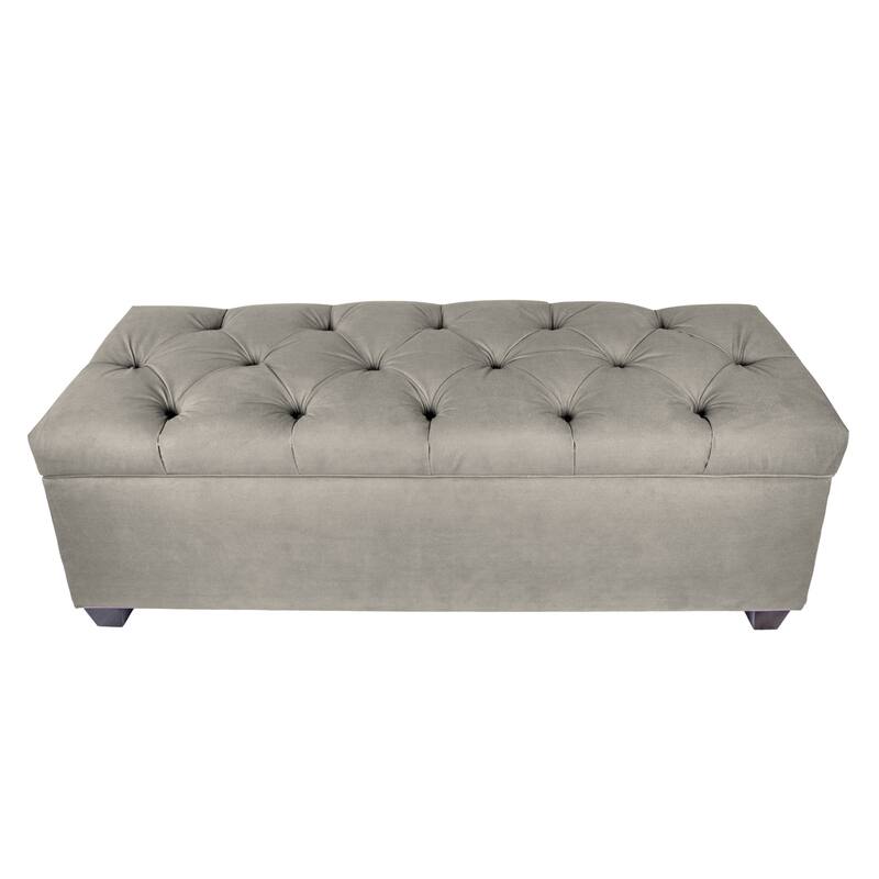 SOLE SECRET DUO Diamond Tufted Linen & Shoe Storage Bench - OBSESSION