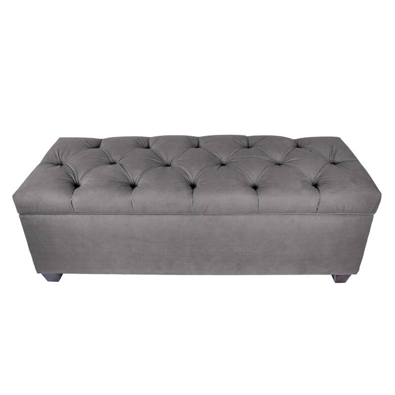 SOLE SECRET DUO Diamond Tufted Linen & Shoe Storage Bench - OBSESSION