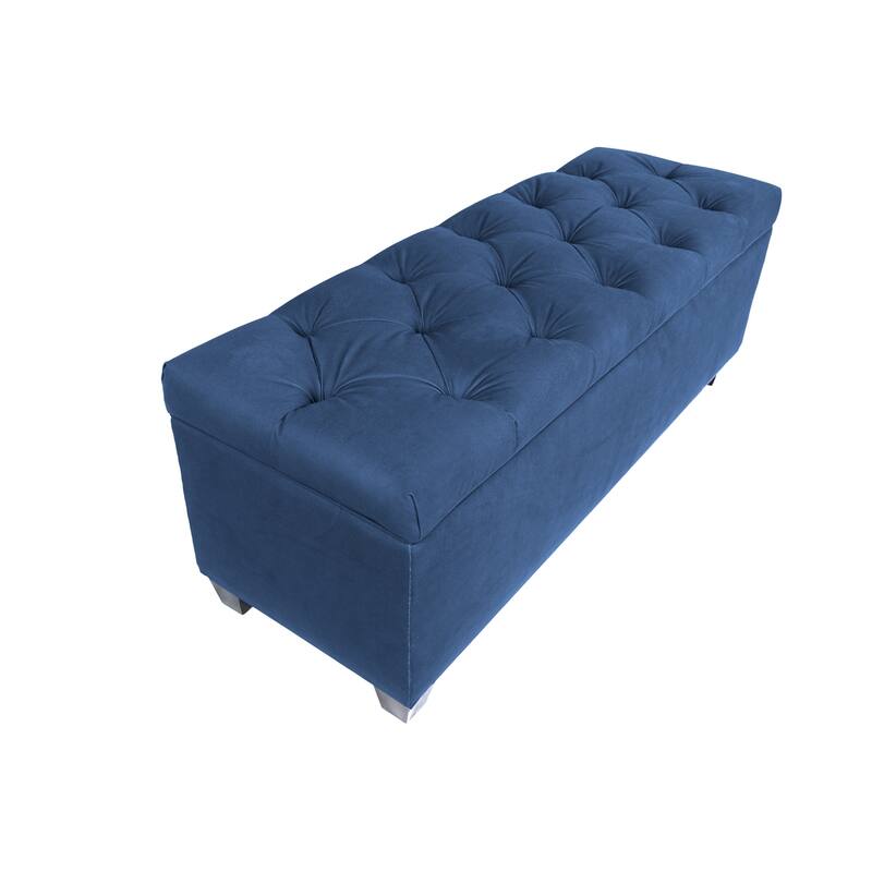 SOLE SECRET DUO Diamond Tufted Linen & Shoe Storage Bench - OBSESSION