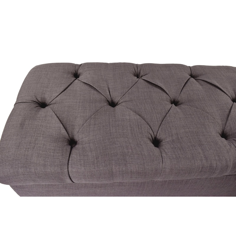 SOLE SECRET DUO Diamond Tufted Linen & Shoe Storage Bench - HTM100