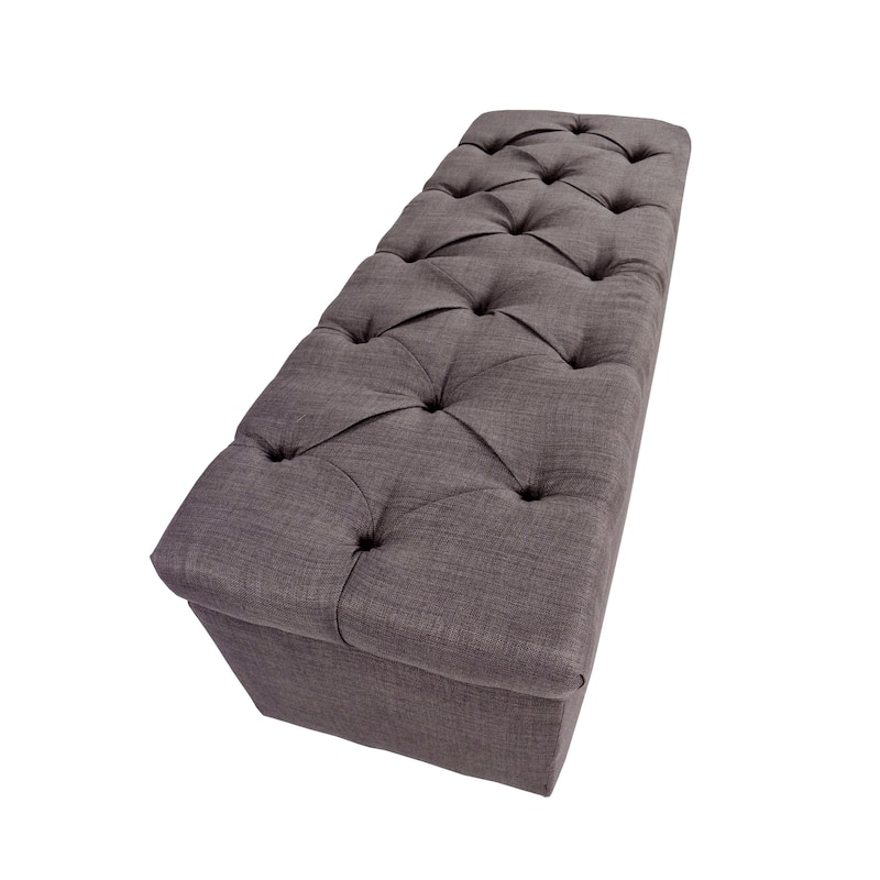 SOLE SECRET DUO Diamond Tufted Linen & Shoe Storage Bench - HTM100