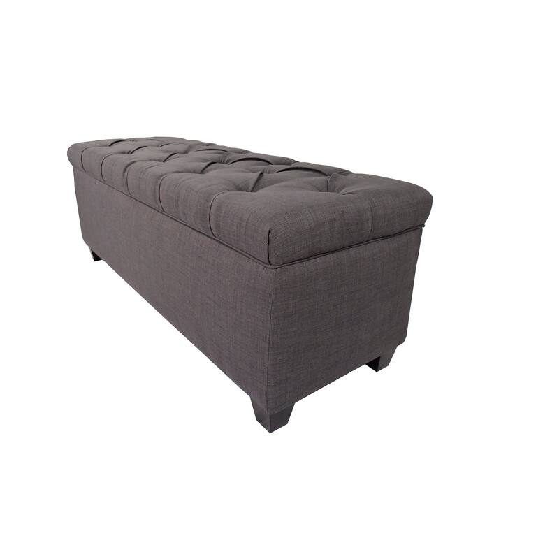 SOLE SECRET DUO Diamond Tufted Linen & Shoe Storage Bench - HTM100