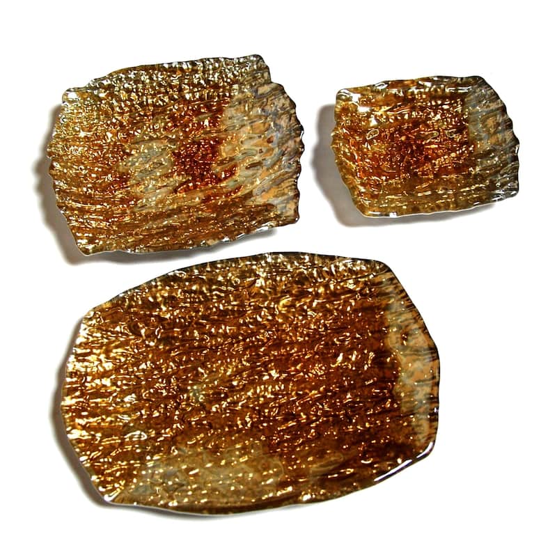 ROMOS 6" x 5" Amber Silver Dish