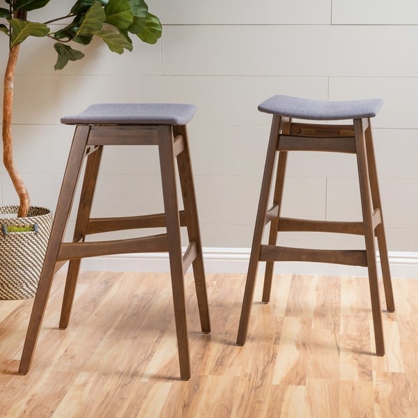 Emmaline Natural Finish Bar Stool Set of 2 by Christopher Knight