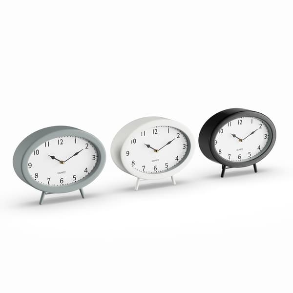 slide 2 of 6, Black Iron Traditional Clock No Theme (Set of 3)