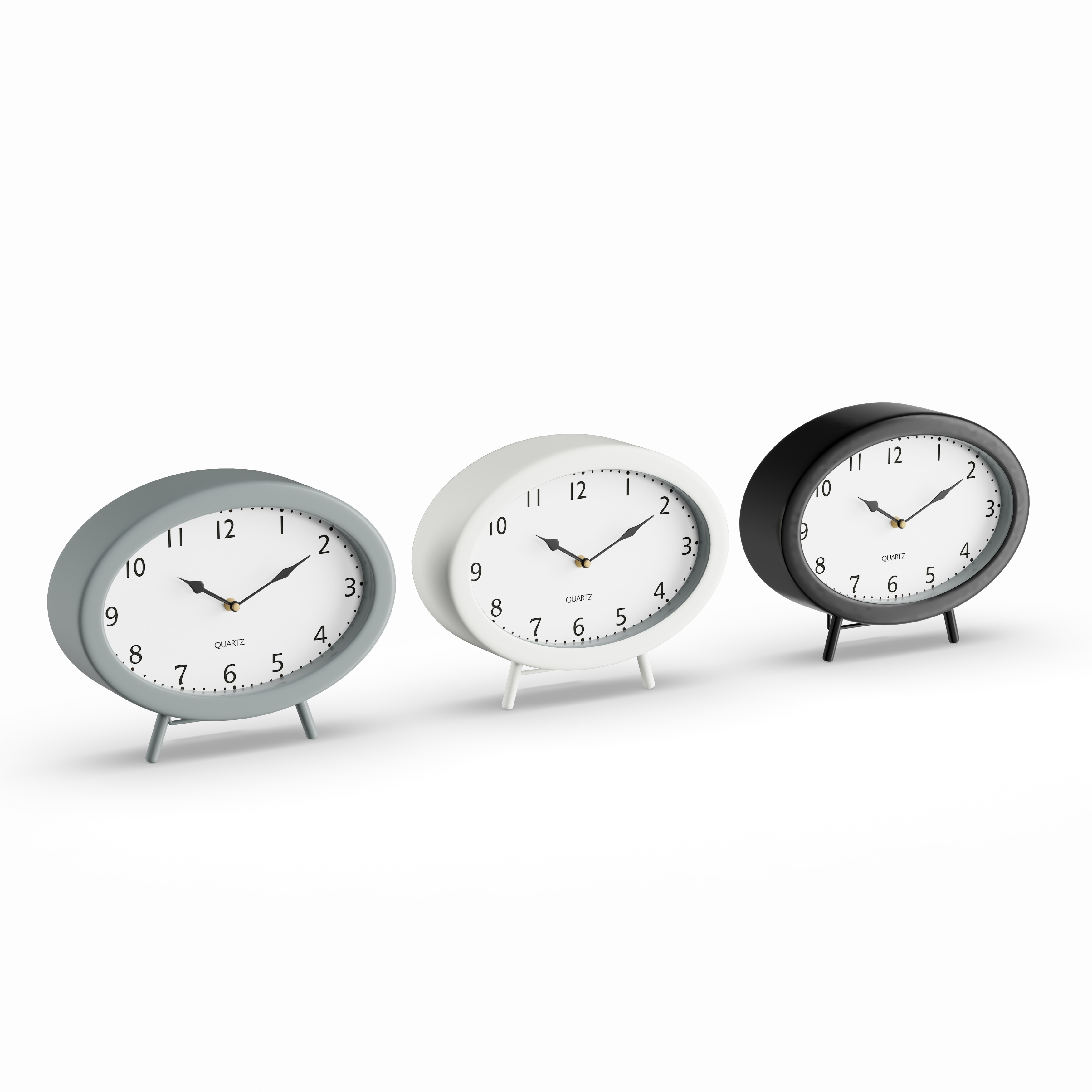 Black Iron Traditional Clock No Theme (Set of 3)