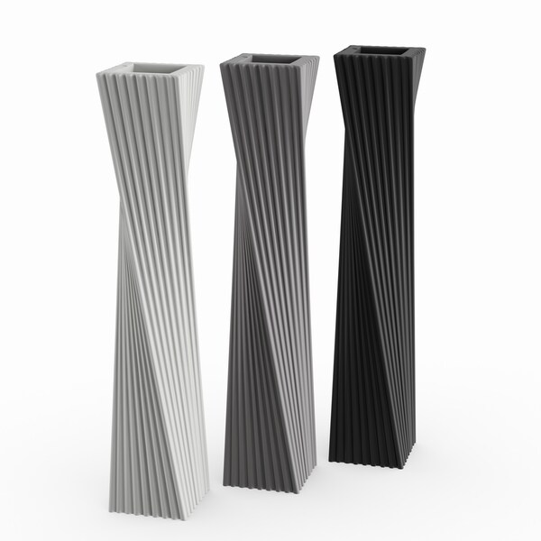 Studio 350 Ceramic Vase Set of 3, 3 inches wide, 16 inches high