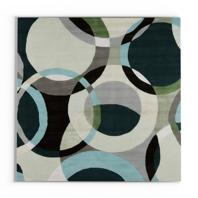 Mayflower Handmade Modern Circles Wool Area Rug