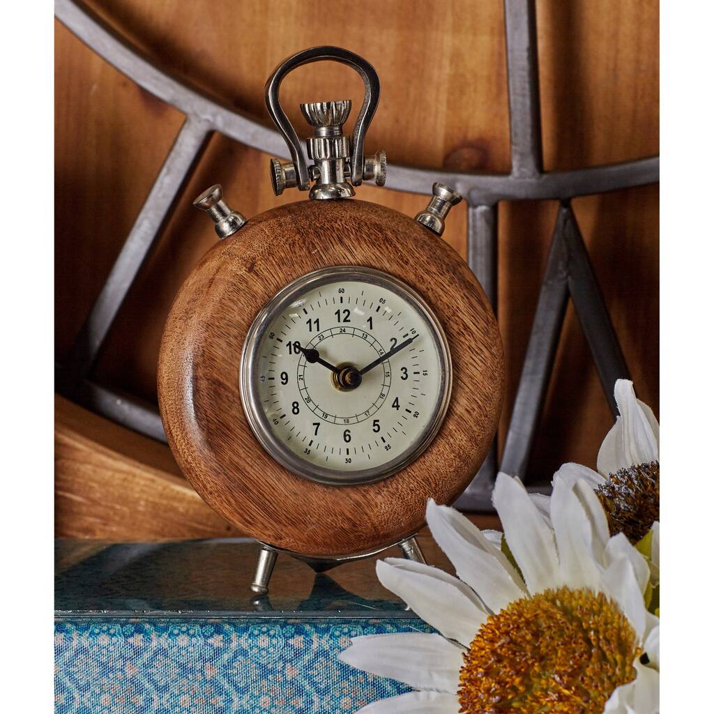 Carson Carrington Alavus Wood Metal 9-inch Table Clock
