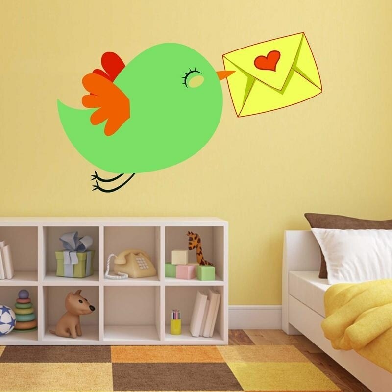Shop Bird Love Letter Full Color Wall Decal Sticker K 1054 Frst Size 46 X56 Free Shipping Today Overstock 21251228