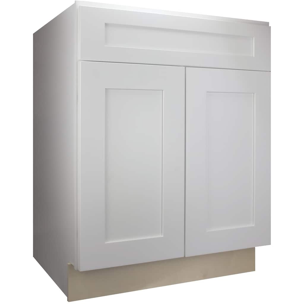 Cabinet Mania White Shaker Kitchen Cabinet Base 30" W x 34.5" H x 24" D