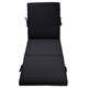 77-inch Durable Outdoor Chaise Lounge Cushion - Black
