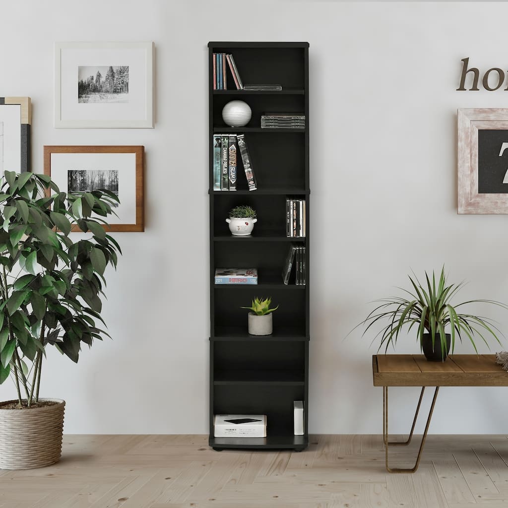 Porch & Den Eldert Espresso Space Saving Multimedia Storage Tower