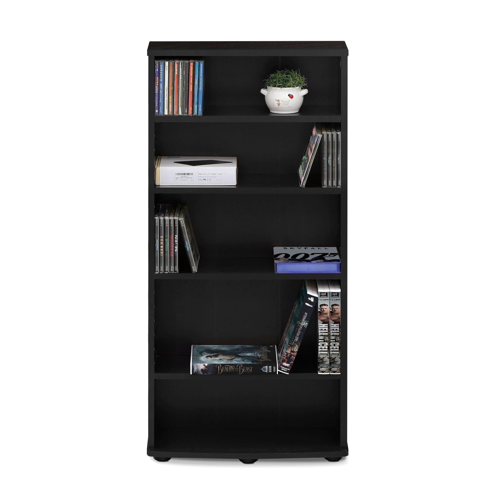 Espresso 17059EX Furinno JAYA 6-Tier Multimedia Storage Tower