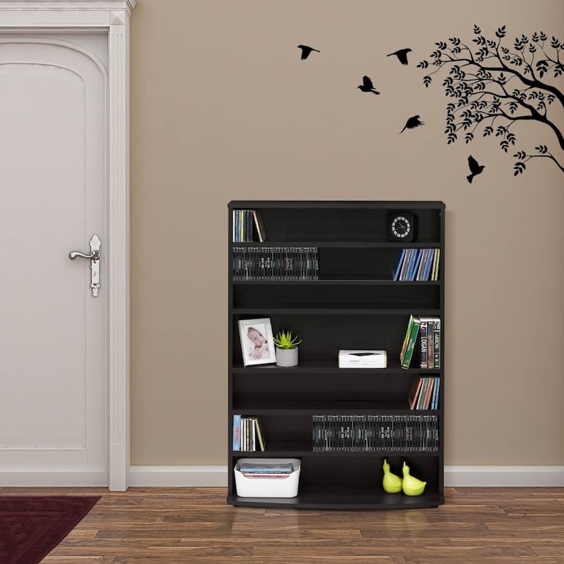 Porch & Den Eldert Espresso 6-tier Multimedia Storage Tower