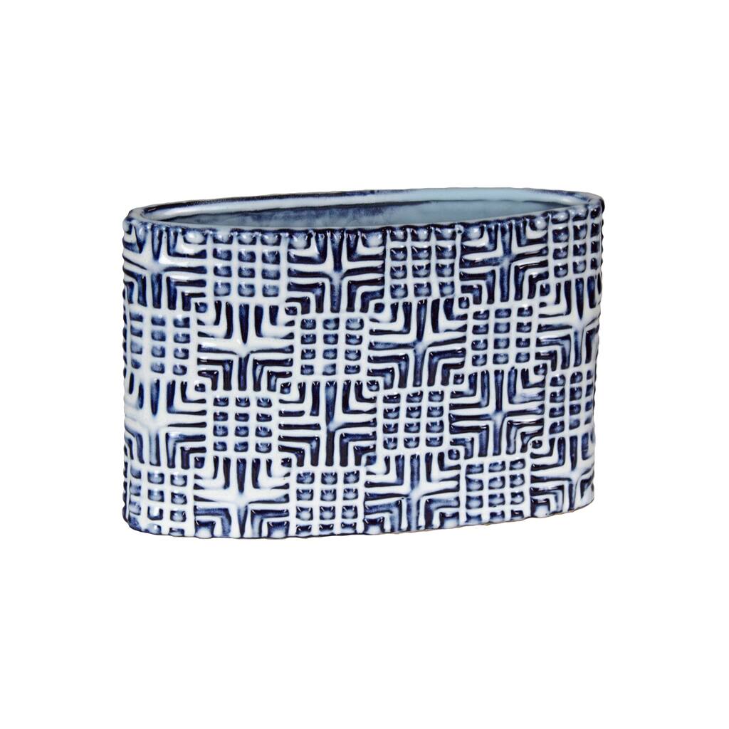 Sagebrook Home 10581 Decorative Ceramic Vase, Blue /White Ceramic, 8.75 X 2.5 X 6 Inches