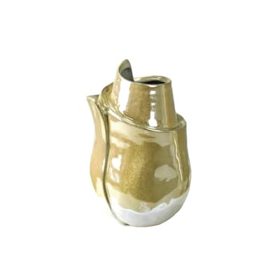 Sagebrook Home 10687 Decorative Ceramic Vase, Pearl Ceramic, 5.5 X 5.5 X 8.25 Inches