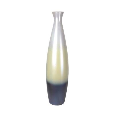 Sagebrook Home Vc10067-03D Ceramic Vase, Ivory/Yellow/Gray Ceramic, 5 X 5 X 20.5 Inches