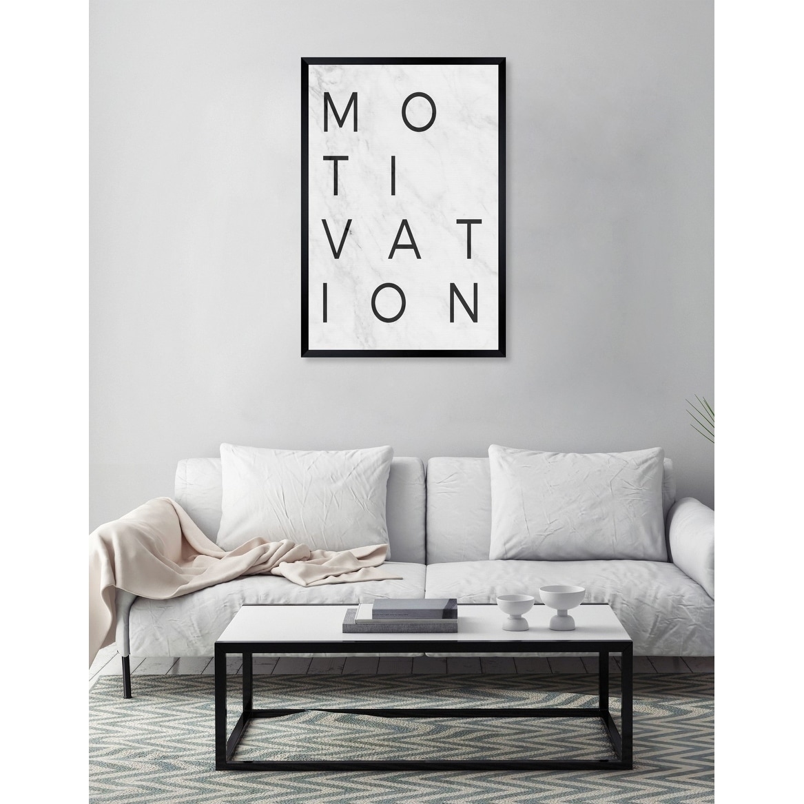 Oliver Gal 'Motivation Minimalist Marble Paper'Framed Art