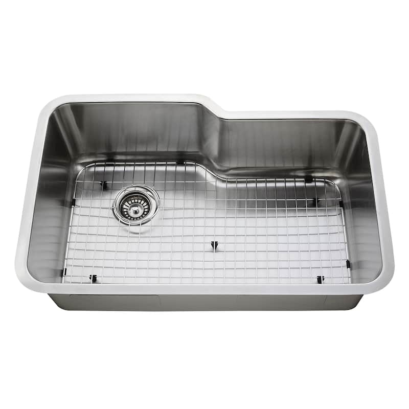 Empire 32 Inch Undermount Single Bowl 16 Gauge Stainless Steel Kitchen Sink with Soundproofing