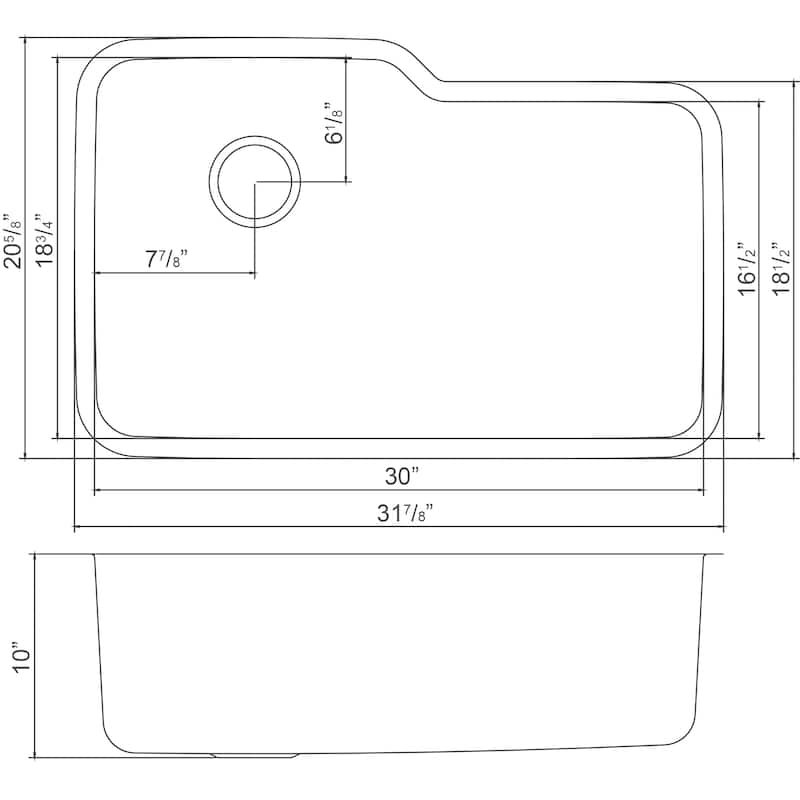 Empire 32 Inch Undermount Single Bowl 16 Gauge Stainless Steel Kitchen Sink with Soundproofing