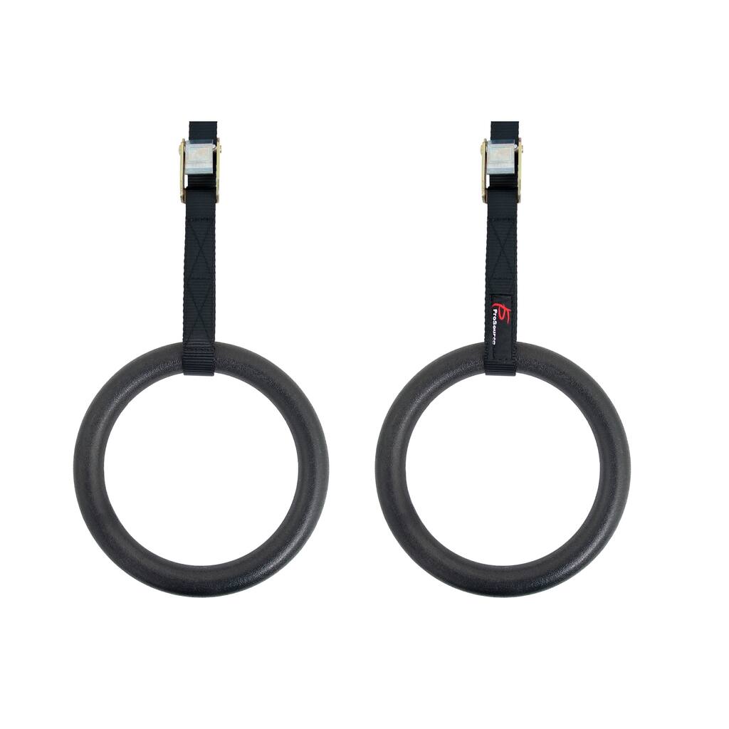 ProSource Fitness Gymnastics Rings w/ Straps for CrossFit Total Body Conditioning Strength Home Gym
