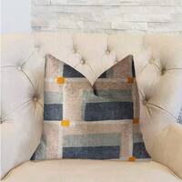 Plutus Bay Window Blue and Beige Luxury Decorative Throw Pillow