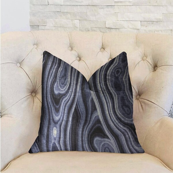 Plutus Swiss Marble Blue Luxury Decorative Throw Pillow