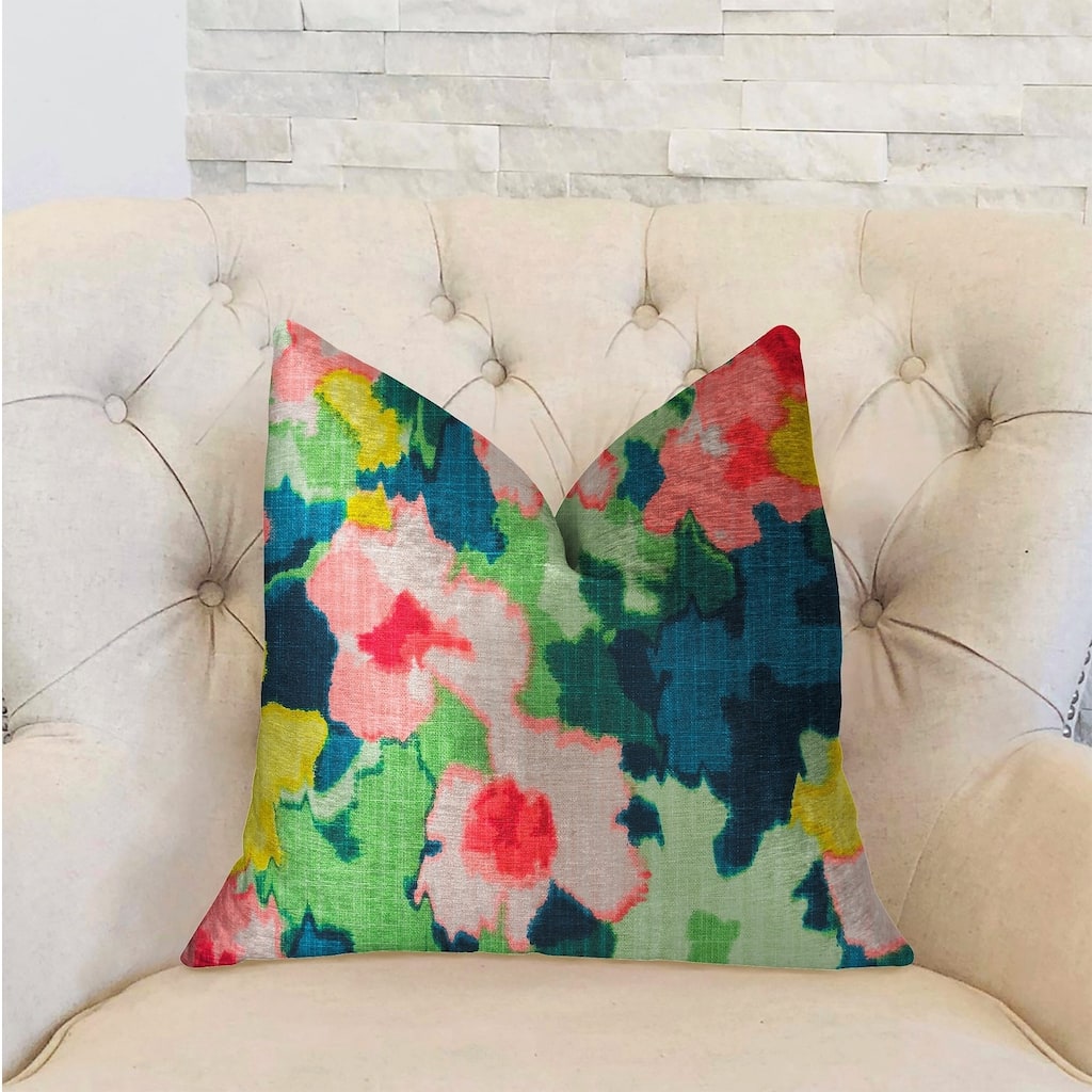 Plutus Floral Goddess Multicolor Luxury Decorative Throw Pillow