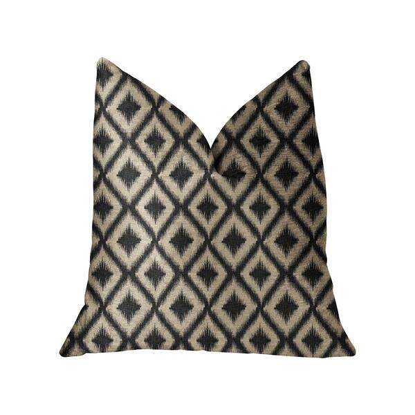 Plutus Diamond Embers Gray and Beige Luxury Decorative Throw Pillow ...