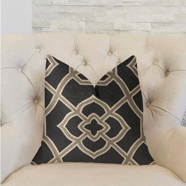 Plutus Terra Bell Black and Beige Luxury Decorative Throw Pillow
