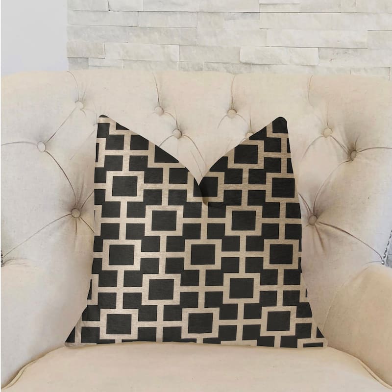Plutus Petunia Black and White Luxury Decorative Throw Pillow