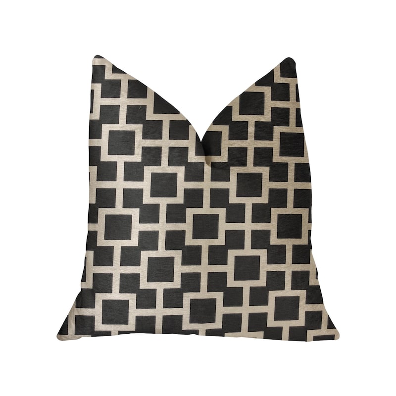 Plutus Petunia Black and White Luxury Decorative Throw Pillow