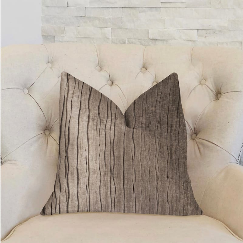 Plutus Solitude Gray Luxury Decorative Throw Pillow - On Sale - Bed 