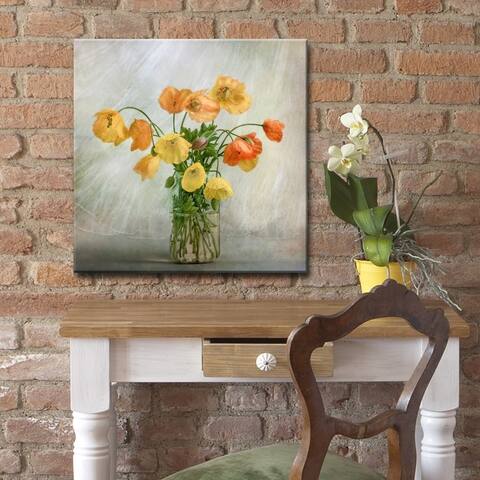 In the Window' Floral Wrapped Canvas Wall Art
