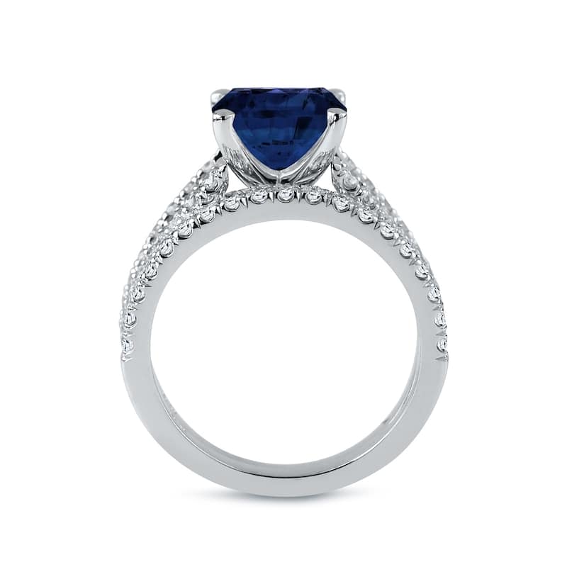 Auriya 1 3/4ct Blue Sapphire and 3/4ctw Diamond Engagement Ring Set 14k Gold