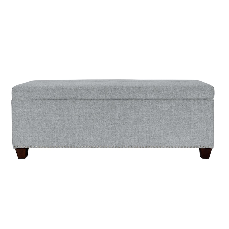 SOLE SECRET DUO 6 Button Nail Linen & Shoe Storage Bench - NOVA - stone