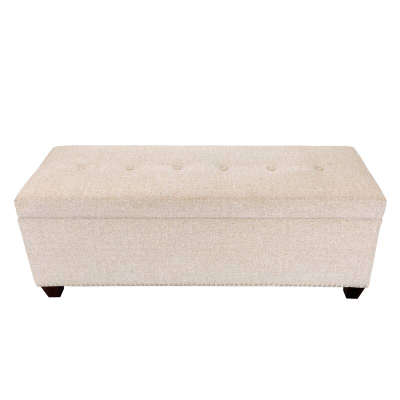 SOLE SECRET DUO 6 Button Nail Linen & Shoe Storage Bench - NOVA