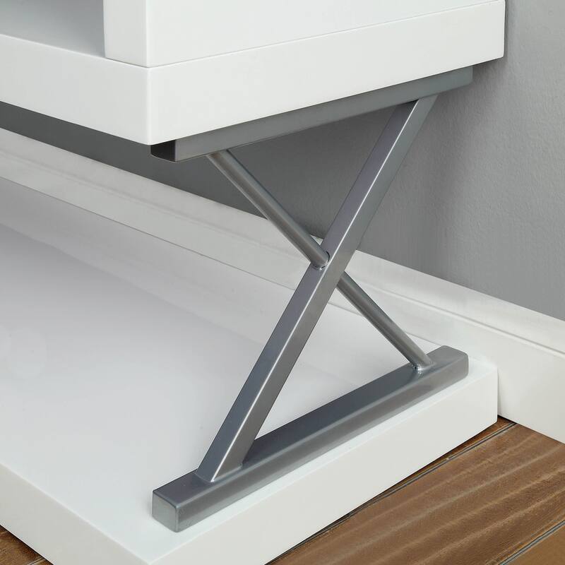 Loop Contemporary Metal 4-Tier Open Back Bookcase by Furniture of America