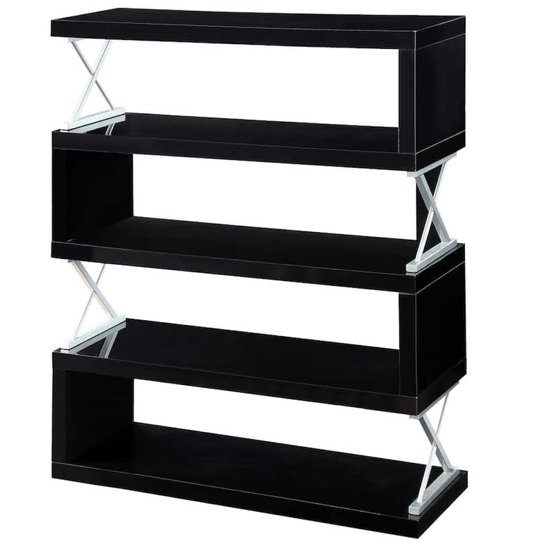 Loop Modern 5-Tier S-shaped Bookcase with X-shaped Metal by Furniture of America
