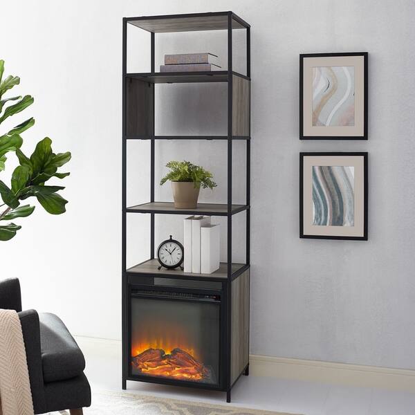 Shop Carbon Loft Geller 70 Inch Tower Bookshelf With Fireplace