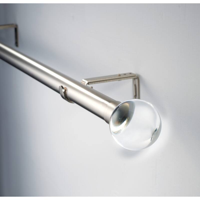 Linen Avenue Satin Nickel Double Window Curtain Rod Set