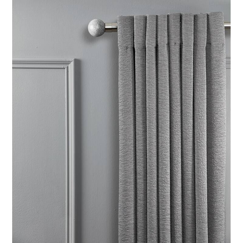 Linen Avenue Satin Nickel Double Window Curtain Rod Set - grey stone single - 66 to 120 inches