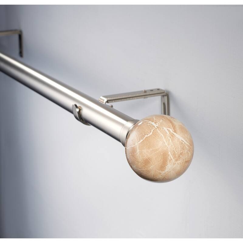 Linen Avenue Satin Nickel Double Window Curtain Rod Set