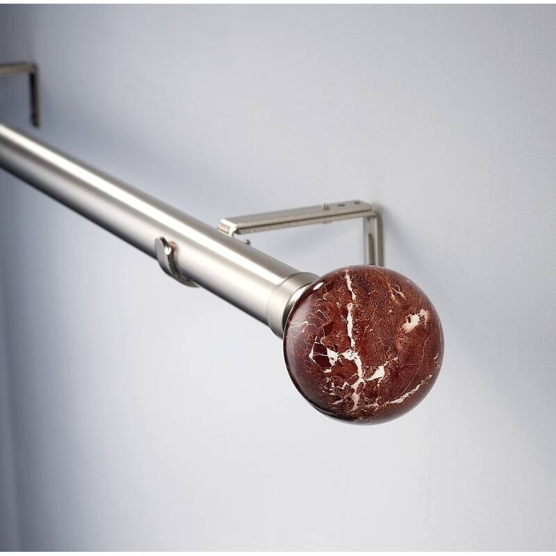 Linen Avenue Satin Nickel Double Window Curtain Rod Set