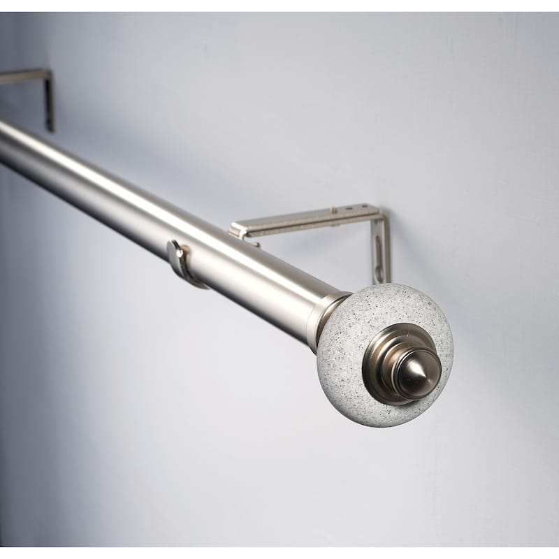 Linen Avenue Satin Nickel Double Window Curtain Rod Set